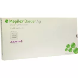 MEPILEX Penový obväz Border Ag 10x20 cm sterilný, 5 ks