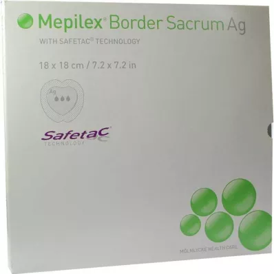 Mepilex Border Sacrum Ag obväz 18x18cm, 5 ks Mepilex Border Sacrum Ag obväz 18x18cm, 5 ks