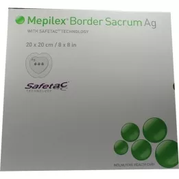 MEPILEX Penový obväz Border Sacrum Ag, 20x20 cm sterilný, 5 ks