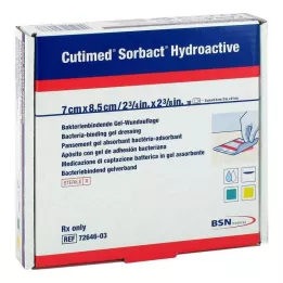 CUTIMED Sorbact Hydroaktívne kompresy 7x8,5 cm, 10 ks