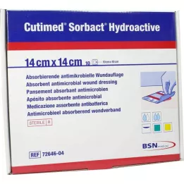 CUTIMED Sorbact Hydroaktívne kompresy 14x14 cm, 10 ks