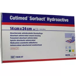 CUTIMED Sorbact Hydroaktívne kompresy 14x24 cm, 10 ks