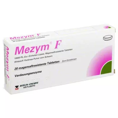 Mezym F gastrorezistentné tablety, 20 ks