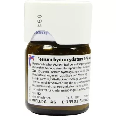FERRUM HYDROXYDATUM 5% triturácia, 50 g