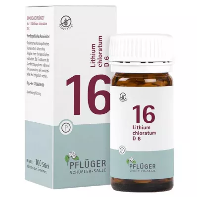 Biochemistry Pflueger 16 Lithium chloratum D 6 tabliet, 100 ks Biochemistry Pflueger 16 Lithium chloratum D 6 tabliet, 100 ks