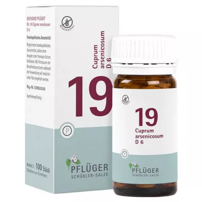 Biochemistry Pflueger 19 Cuprum arsenicosum D 6 tabliet, 100 ks Biochemistry Pflueger 19 Cuprum arsenicosum D 6 tabliet, 100 ks