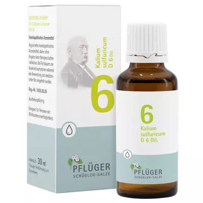 Biochémia Pflueger 6 Kalium sulfuricum D 6 kvapiek, 30 ml Biochémia Pflueger 6 Kalium sulfuricum D 6 kvapiek, 30 ml