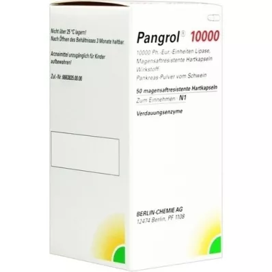 PANGROL 10 000 tvrdých kapsúl s enterickou vrstvou, 50 ks