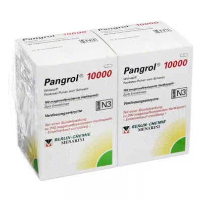 Pangrol 10000 tvrdé kapsuly s gastrorezistentným obalom, 200 kusov