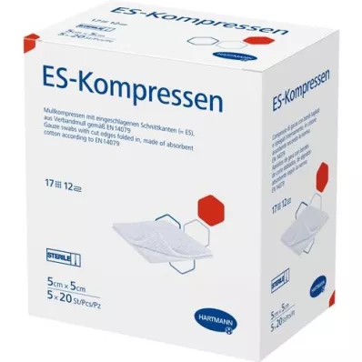 ES-KOMPRESSEN sterilné balenie 5x5 cm 12x, 5X20 ks