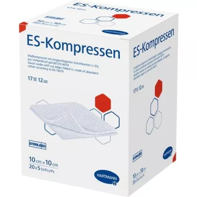 ES-KOMPRESSEN sterilné balenie 10x10 cm 12x, 20X5 ks