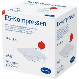 ES-KOMPRESSEN sterilné balenie 10x10 cm 12x, 5X20 ks