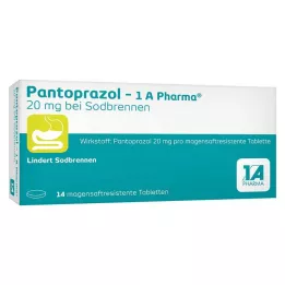 PANTOPRAZOL-1A Pharma 20 mg na pálenie záhy msr.tab., 14 ks