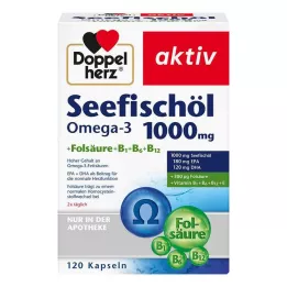 DOPPELHERZ Sea Fish Oil Omega-3 1.000 mg+Fols.Caps., 120 kapsúl