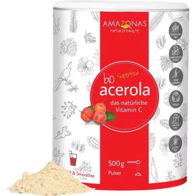 ACEROLA 100% čistý organický prírodný vitamín C v prášku, 500 g