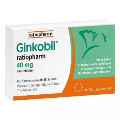 Ginkobil ratiopharm 40 mg s Ginkgo bilobou, 30 ks
