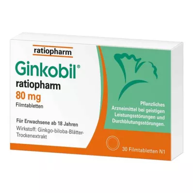Ginkobil ratiopharm 80 mg s Ginkgo bilobou, 30 ks