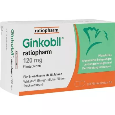GINKOBIL-ratiopharm 120 mg filmom obalené tablety, 120 ks