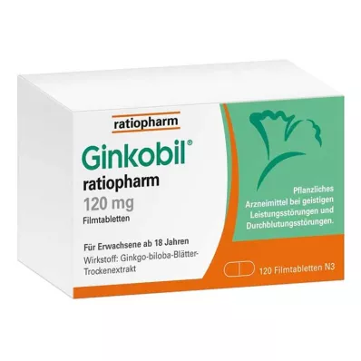 GINKOBIL-ratiopharm 120 mg filmom obalené tablety, 120 ks