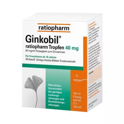 Ginkobil ratiopharm 40 mg s kvapkami Ginkgo biloba, 200 ml