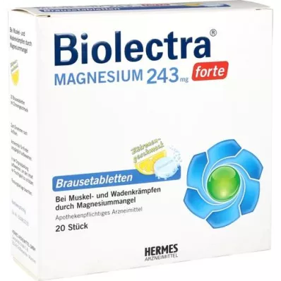 BIOLECTRA Magnézium 243 mg forte citrónové tablety, 20 ks