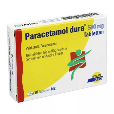 PARACETAMOL dura 500 mg tablety, 20 ks PARACETAMOL dura 500 mg tablety, 20 ks