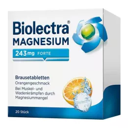 BIOLECTRA Magnézium 243 mg forte Orange šumivé tablety, 20 ks