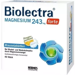 BIOLECTRA Magnézium 243 mg forte Orange Effervescent Tablets, 40 kapsúl