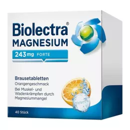 BIOLECTRA Magnézium 243 mg forte Orange Effervescent Tablets, 40 kapsúl