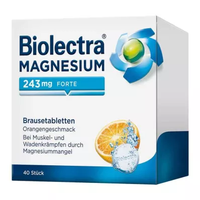 BIOLECTRA Magnézium 243 mg forte Orange Effervescent Tablets, 40 kapsúl