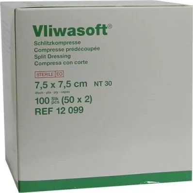VLIWASOFT Rezné kompresy 7,5x7,5 cm sterilné 4l, 50X2 ks