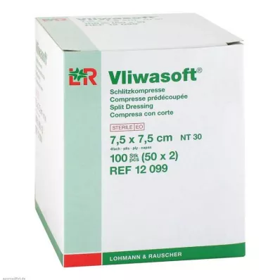 VLIWASOFT Rezné kompresy 7,5x7,5 cm sterilné 4l, 50X2 ks