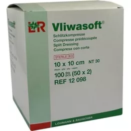 VLIWASOFT Rezné kompresy 10x10 cm sterilné 4-vrstvové, 50X2 ks