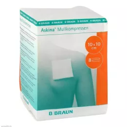 ASKINA Gázové kompresy 10x10 cm nesterilné 8-násobné, 100 ks