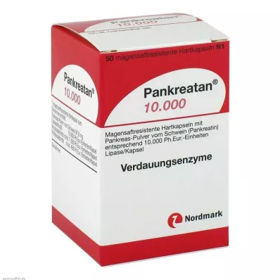 PANKREATAN 10 000 gastrorezistentných tvrdých kapsúl, 50 ks