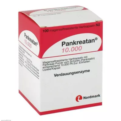 PANKREATAN 10 000 gastrorezistentných tvrdých kapsúl, 100 ks