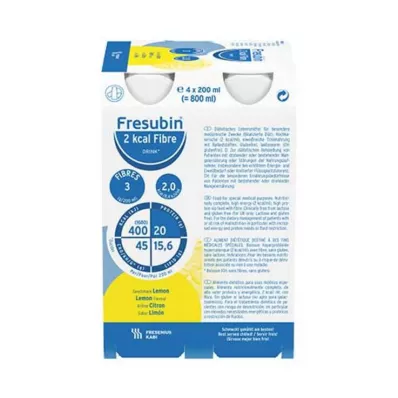FRESUBIN 2 kcal vlákniny DRINK Citrónová fľaša na pitie, 4X200 ml FRESUBIN 2 kcal vlákniny DRINK Citrónová fľaša na pitie, 4X200 ml