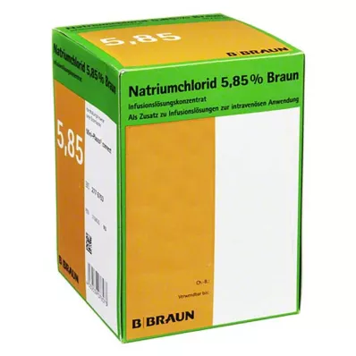 Chlorid sodný 5,85% Braun infúzny roztok koncentrát, 20x100 ml Chlorid sodný 5,85% Braun infúzny roztok koncentrát, 20x100 ml