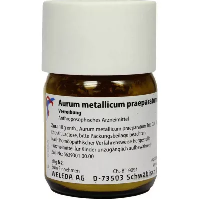 AURUM METALLICUM PRAEPARATUM D 20 Triturácia, 50 g