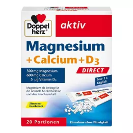 DOPPELHERZ Horčík+vápnik+D3 DIRECT Pelety, 20 ks