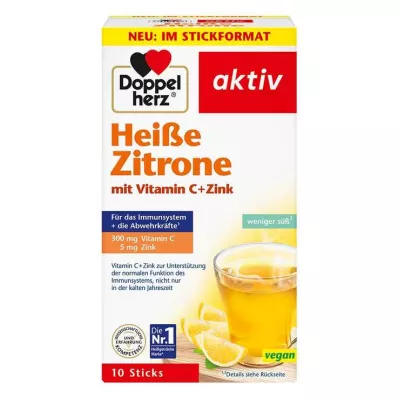 DOPPELHERZ horúci citrón vitamín C + zinok, 10 ks DOPPELHERZ horúci citrón vitamín C + zinok, 10 ks