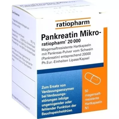 PANKREATIN Micro-ratio.20.000 tvrdých kapsúl so žalúdočnou šťavou, 50 ks