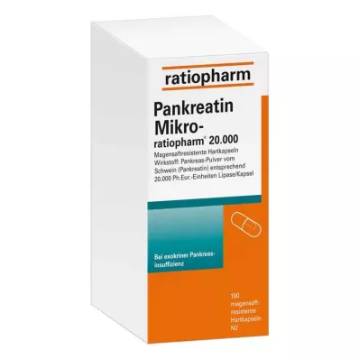 PANKREATIN Micro-ratio.20.000 tvrdých kapsúl so žalúdočnou šťavou, 100 ks