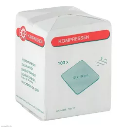 MULLKOMPRESSEN 10x10 cm nesterilné 8x, 100 ks