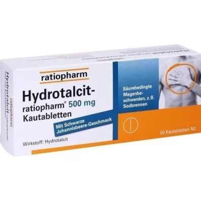 HYDROTALCIT-ratiopharm 500 mg žuvacie tablety, 50 ks