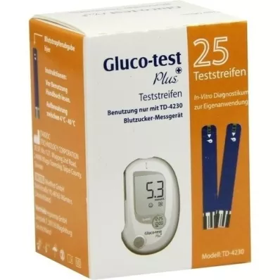 GLUCO TEST Plus glukózové testovacie prúžky, 25 ks