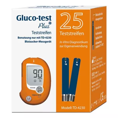 GLUCO TEST Plus glukózové testovacie prúžky, 25 ks