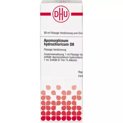 APOMORPHINUM HYDROCHLORICUM D 6 riedenie, 20 ml
