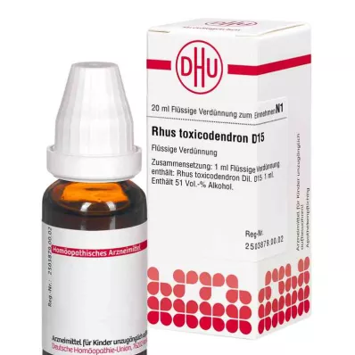 RHUS TOXICODENDRON D 15 riedenie, 20 ml