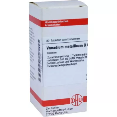 DHU Vanadium metallicum D 6 tabliet, 80 ks